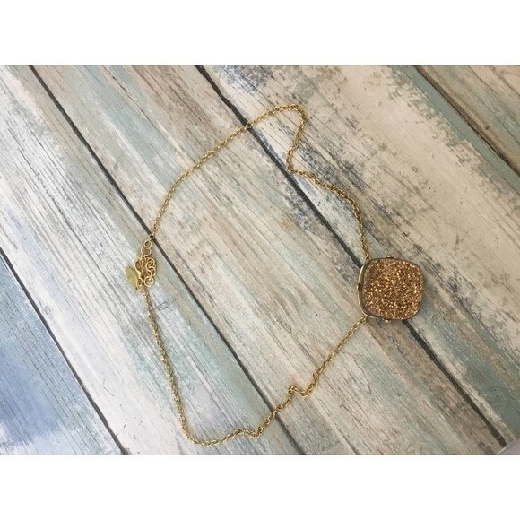 Marcia Moran Gold Druzy Necklace - Picture 4 of 6